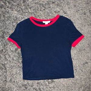 Navy blue short sleeve shirt